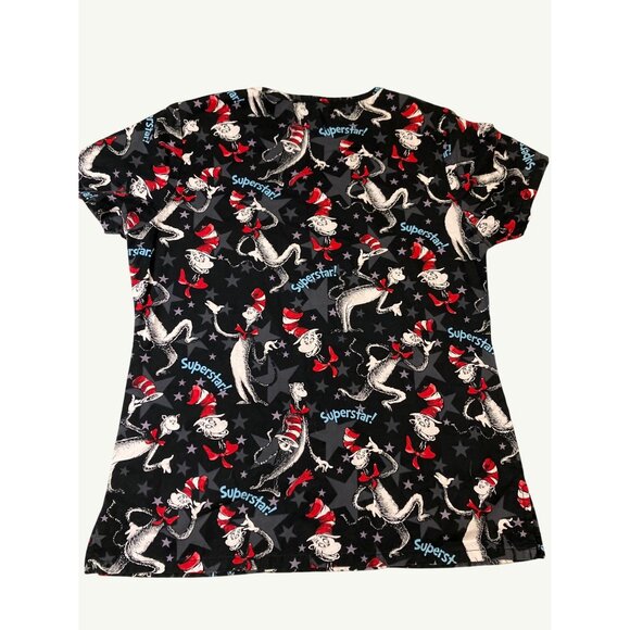 Dr. Seuss Superstar! Cat In The Hat Scrub Top  XS - Picture 9 of 9